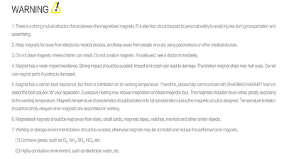 WARNINGS! Main Notes for Magnet Users